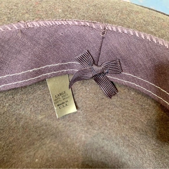 VTG The Natural by Bollman Wool Hat Bohemian Ribbon Detail Large - Picture 8 of 8